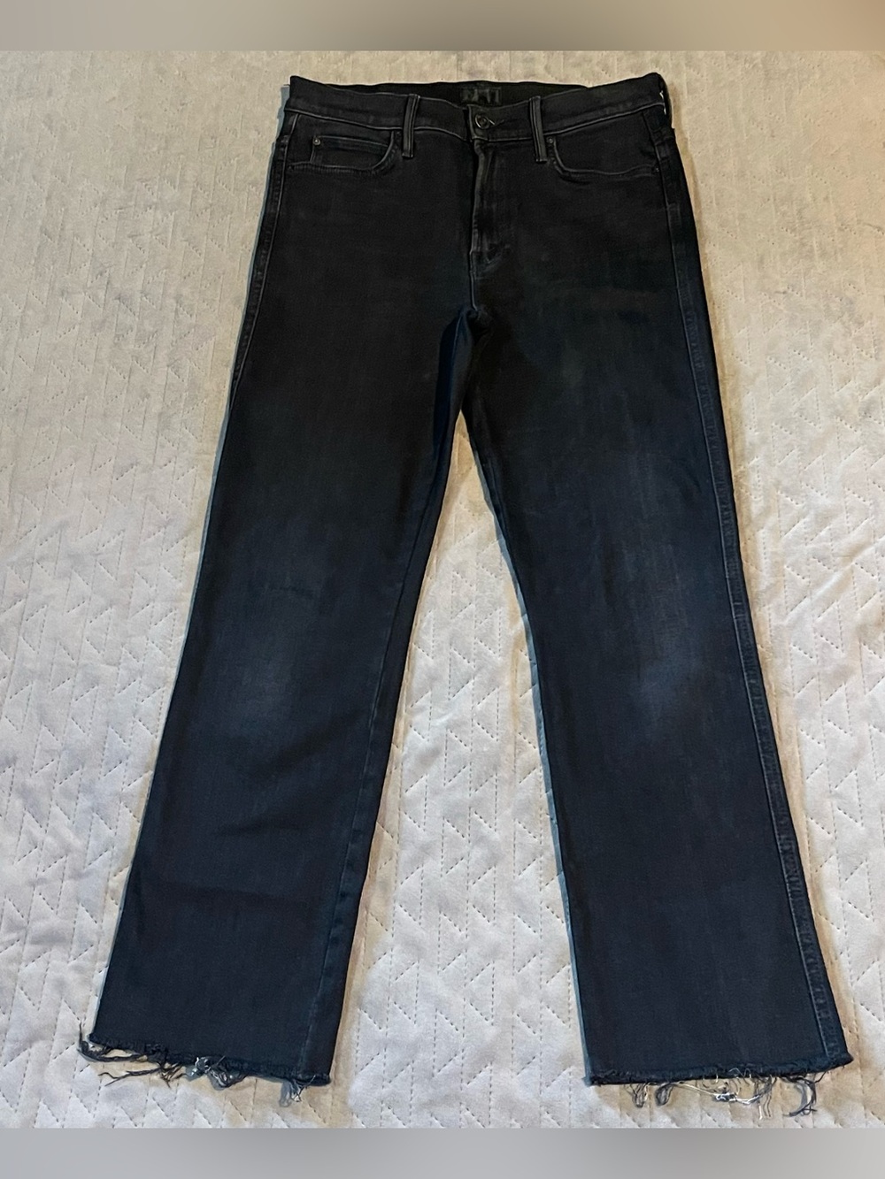 Mother Rascal Ankle Fray Wash Blackbird jeans womens 27 black